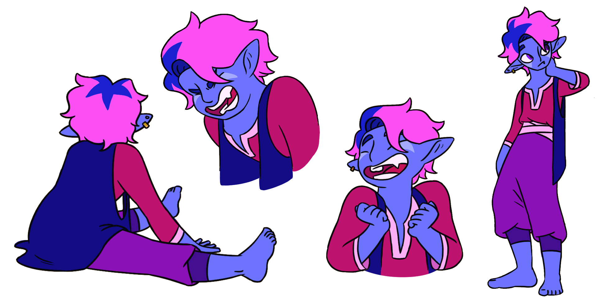 Character pose and expression sheet
